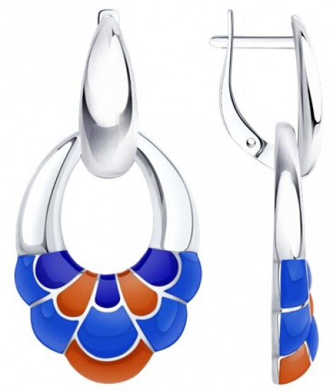 Серьги из серебра с эмалью