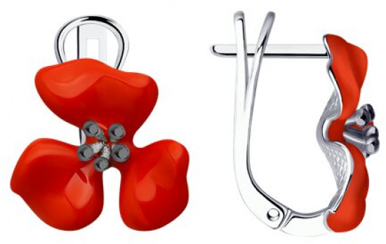 Серьги из серебра с эмалью