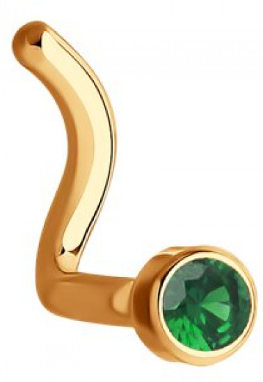 Пирсинг в нос из золота с фианитом