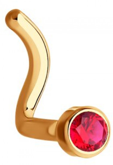 Пирсинг в нос из золота с фианитом