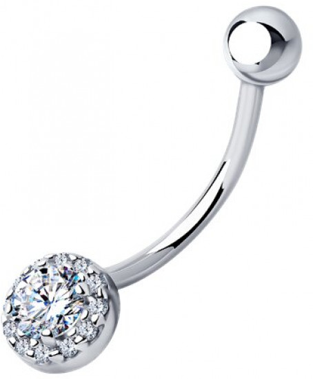 Пирсинг из серебра с фианитами