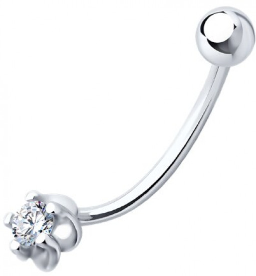 Пирсинг из серебра с фианитом