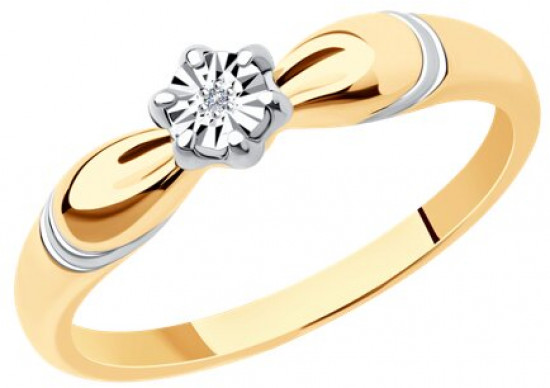 Кольцо из серебра с бриллиантом