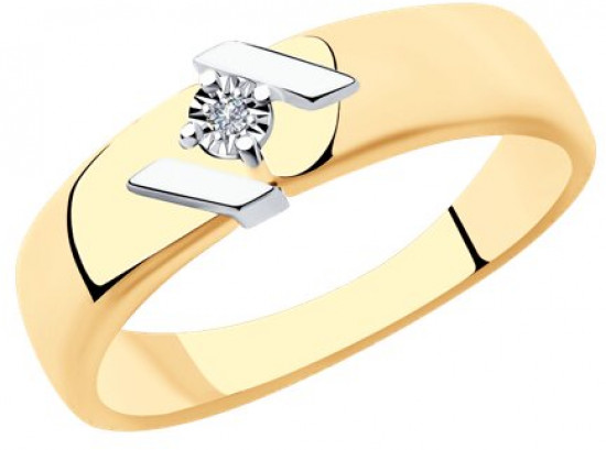 Кольцо из серебра с бриллиантом