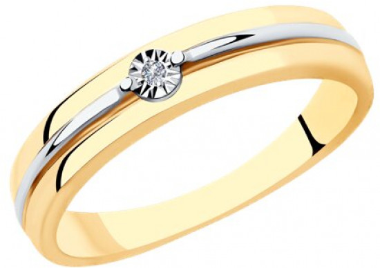 Кольцо из серебра с бриллиантом