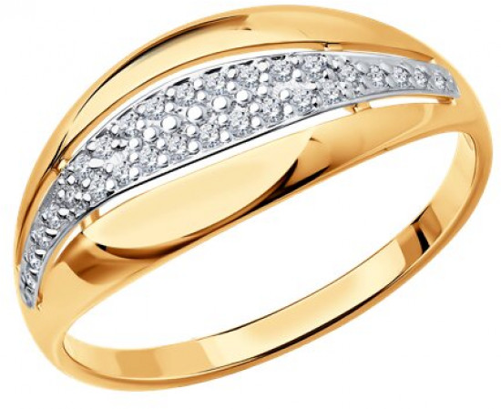 Кольцо из серебра с фианитами