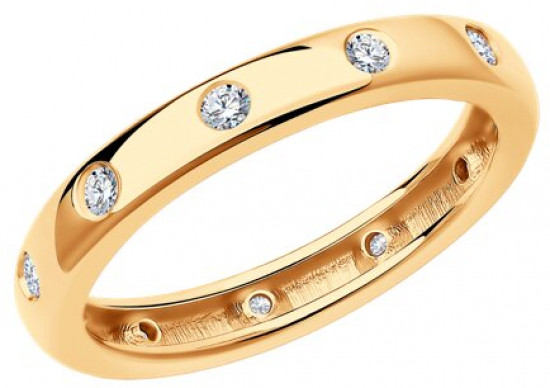 Кольцо из серебра с фианитами