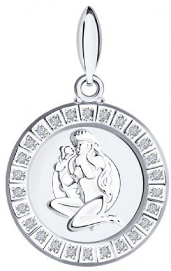 Подвеска знак зодиака из серебра с фианитами