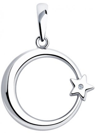 Подвеска из серебра с бриллиантом