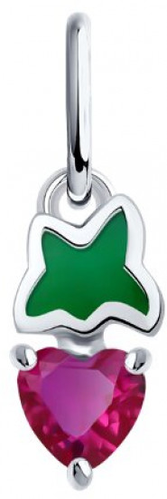 Подвеска из серебра с корундом и эмалью