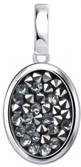 Подвеска из серебра с кристальной тканью