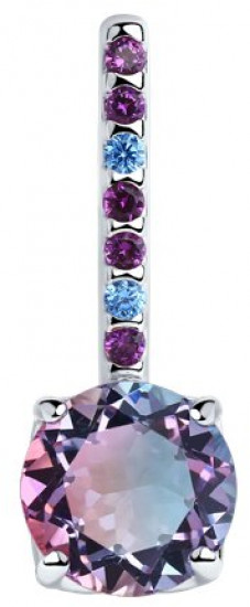 Подвеска из серебра с ситаллом и фианитами