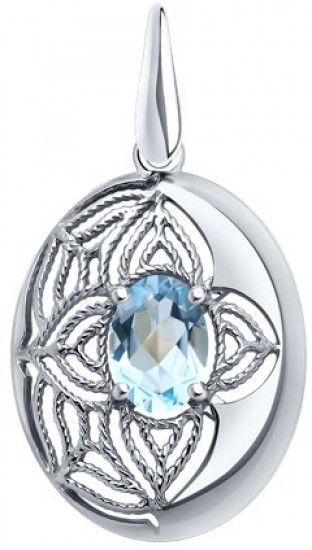 Подвеска из серебра с топазом