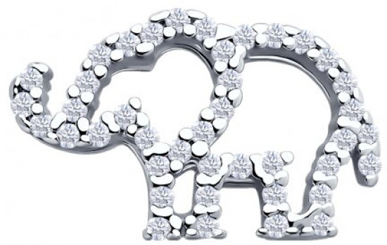 Подвеска из серебра с фианитами