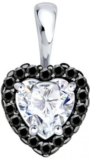 Подвеска из серебра с фианитами