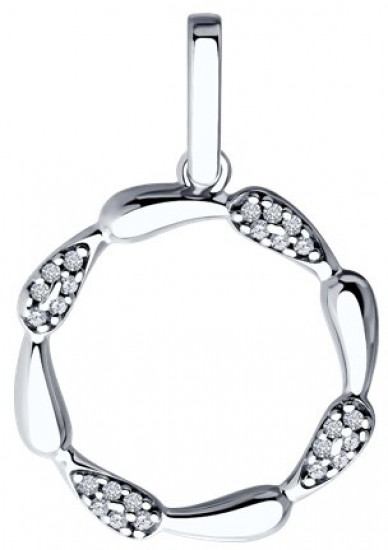 Подвеска из серебра с фианитами