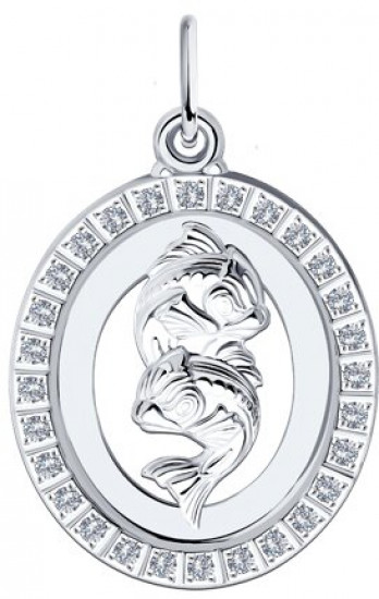 Подвеска из серебра с фианитами