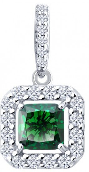 Подвеска из серебра с фианитами