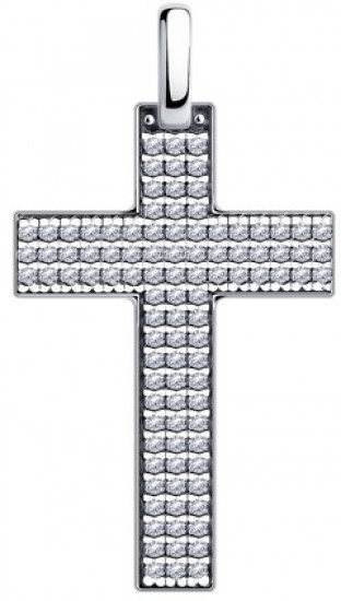 Подвеска из серебра с фианитами