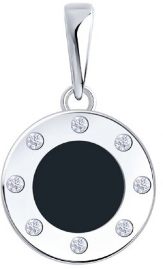 Подвеска из серебра с фианитами и эмалью