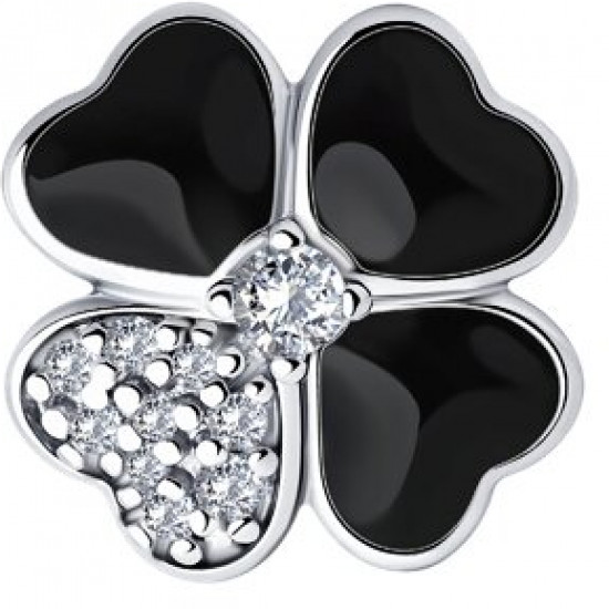 Подвеска из серебра с фианитами и эмалью