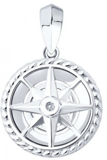 Подвеска из серебра с фианитом