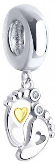 Подвеска-шарм из серебра с фианитами