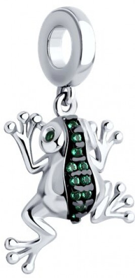 Подвеска-шарм из серебра с фианитами