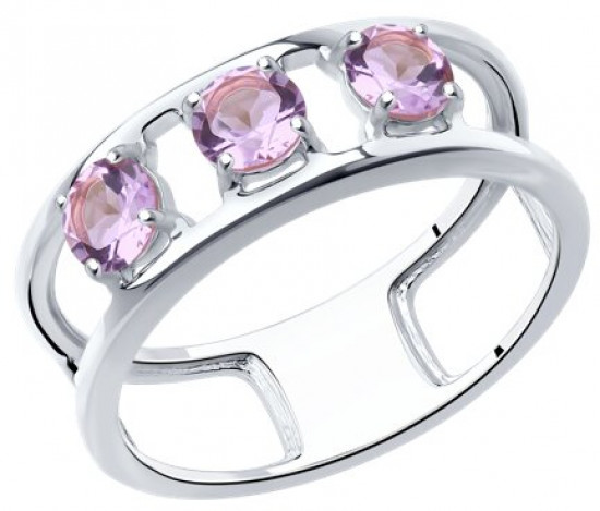 Кольцо из серебра с аметистами