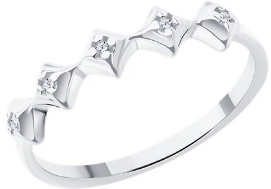 Кольцо из серебра с бриллиантами