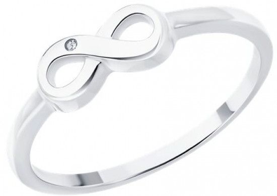 Кольцо из серебра с бриллиантом