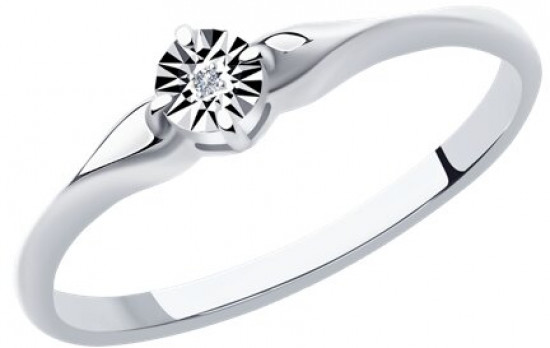 Кольцо из серебра с бриллиантом