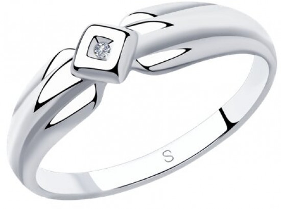 Кольцо из серебра с бриллиантом