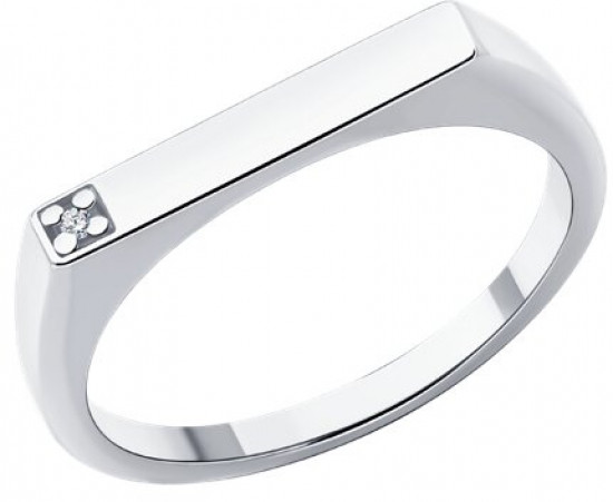 Кольцо из серебра с бриллиантом