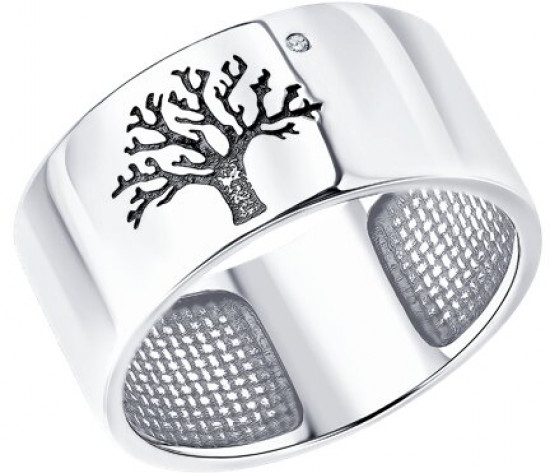 Кольцо из серебра с бриллиантом