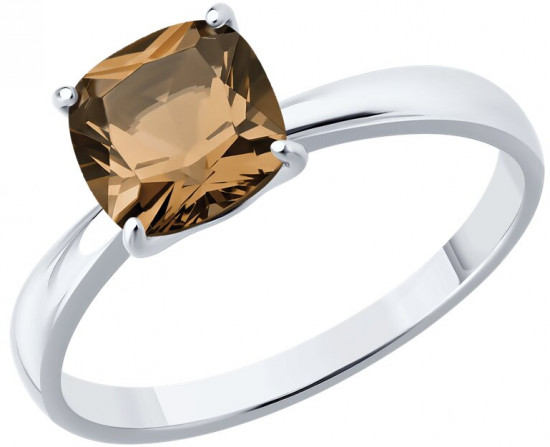 Кольцо из серебра с раухтопазом