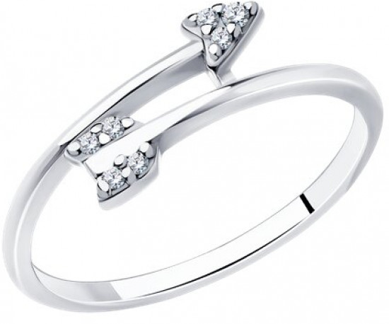 Кольцо из серебра с фианитами