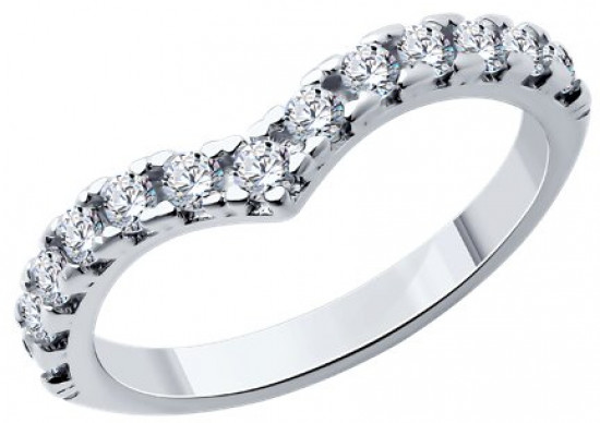 Кольцо из серебра с фианитами