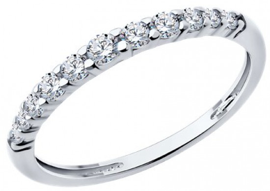 Кольцо из серебра с фианитами