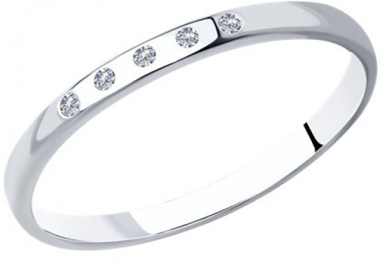 Кольцо из серебра с фианитами