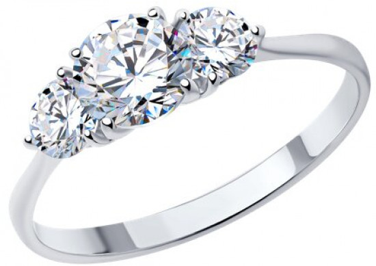 Кольцо из серебра с фианитами