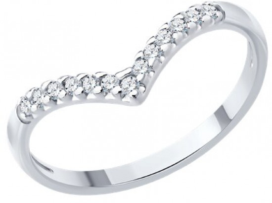 Кольцо из серебра с фианитами