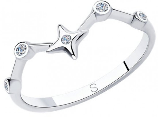 Кольцо из серебра с фианитами