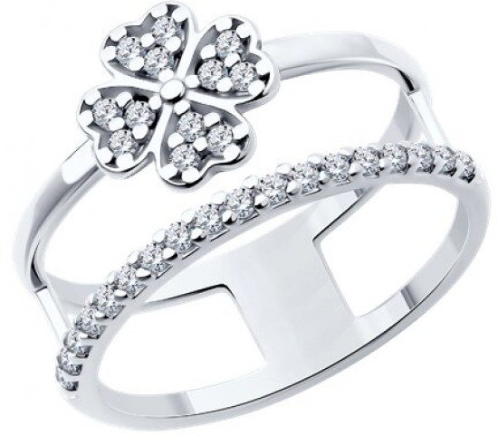 Кольцо из серебра с фианитами