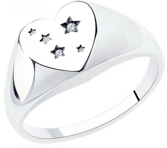 Кольцо из серебра с фианитами