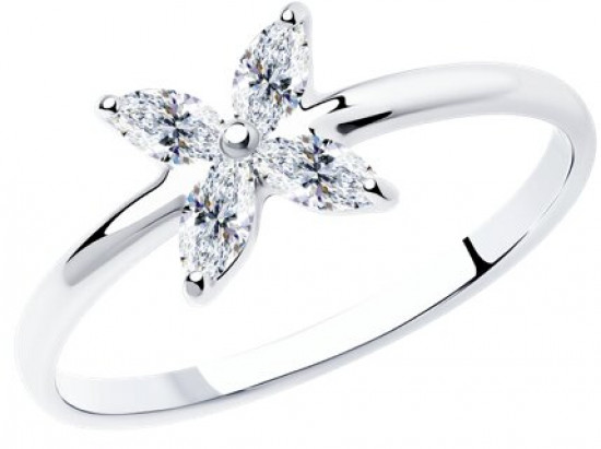 Кольцо из серебра с фианитами