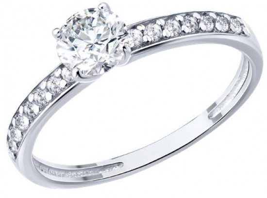 Кольцо из серебра с фианитами