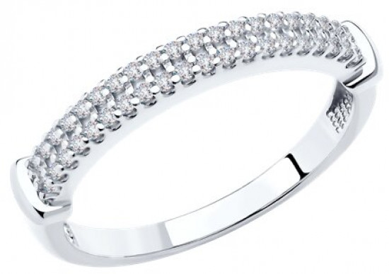 Кольцо из серебра с фианитами