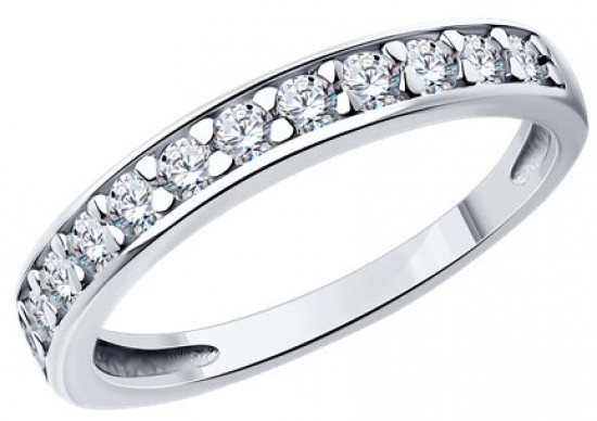 Кольцо из серебра с фианитами