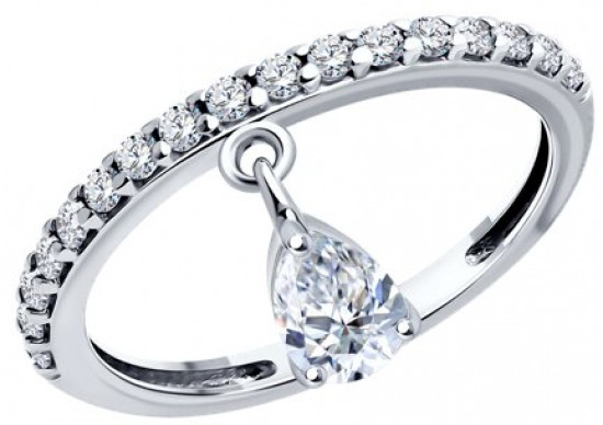 Кольцо из серебра с фианитами